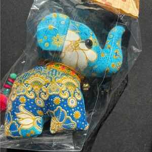 Blue and Gold Elephant Figurine
